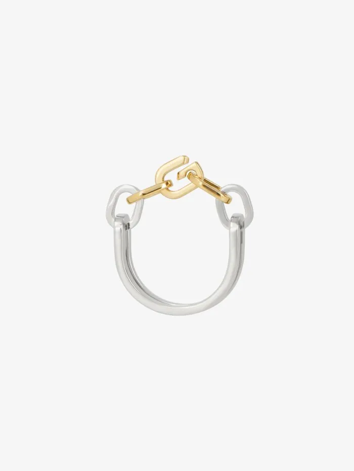 Givenchy G Link Two Tone Ring In Metal Goldensilvery WomenMen Jewelry
