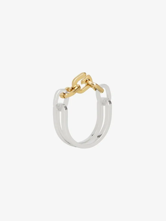 Givenchy G Link Two Tone Ring In Metal Goldensilvery WomenMen Jewelry Givenchy G Link Two Tone Ring In Metal Goldensilvery WomenMen Jewelry