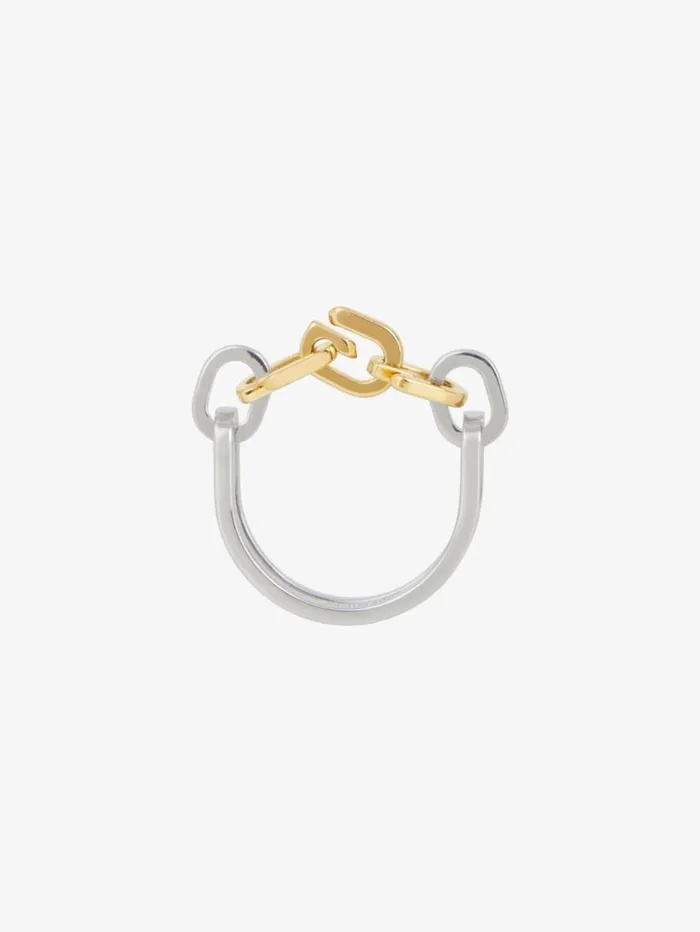 Givenchy G Link Two Tone Ring In Metal Goldensilvery WomenMen Jewelry Givenchy G Link Two Tone Ring In Metal Goldensilvery WomenMen Jewelry