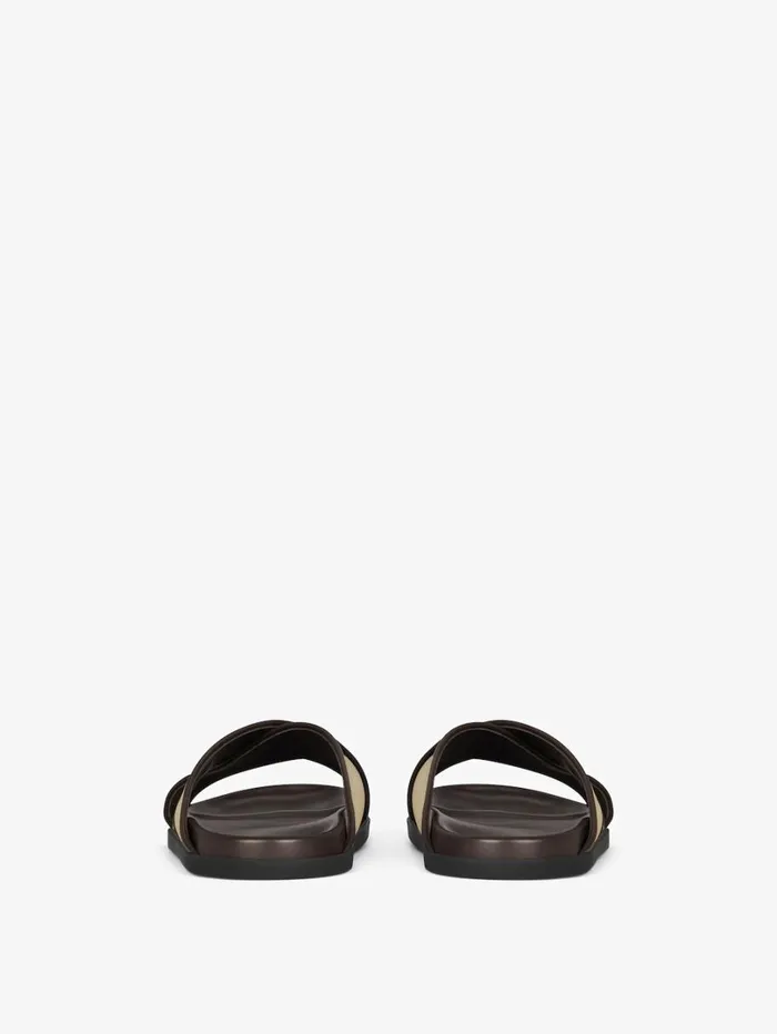 Givenchy G Plage Flat Sandals In Canvas Beige Men Slides and Sandals Givenchy G Plage Flat Sandals In Canvas Beige Men Slides and Sandals
