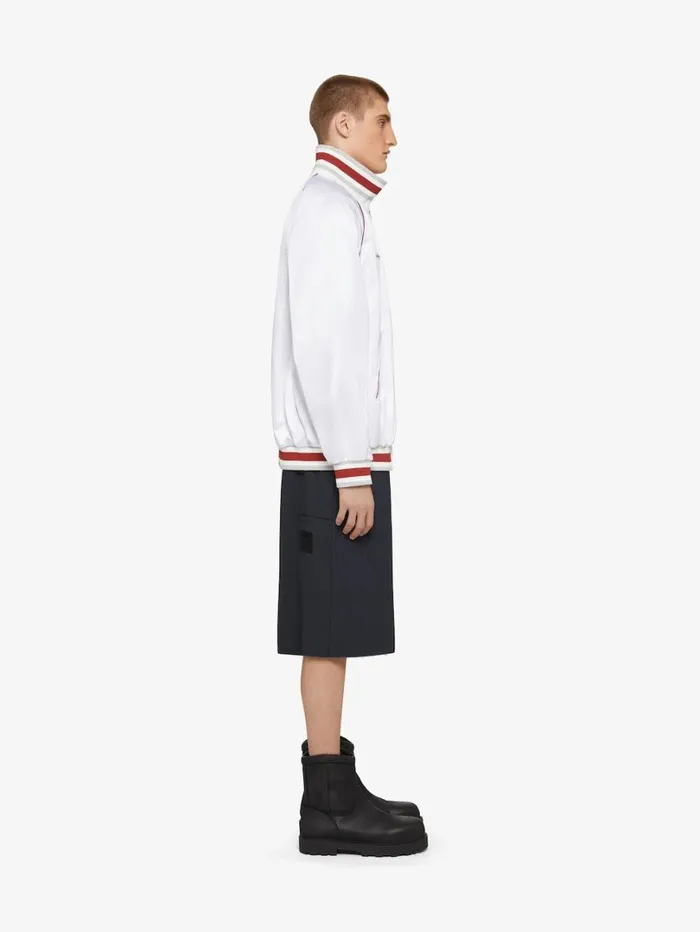 Givenchy GIVENCHY 1952 Shiny Bomber Jacket White Men Outerwear and Blousons