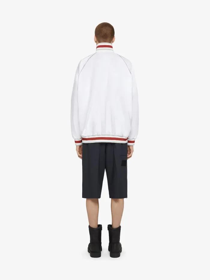 Givenchy GIVENCHY 1952 Shiny Bomber Jacket White Men Outerwear and Blousons