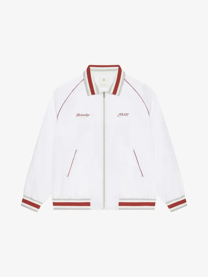 Givenchy GIVENCHY 1952 Shiny Bomber Jacket White Men Outerwear and Blousons