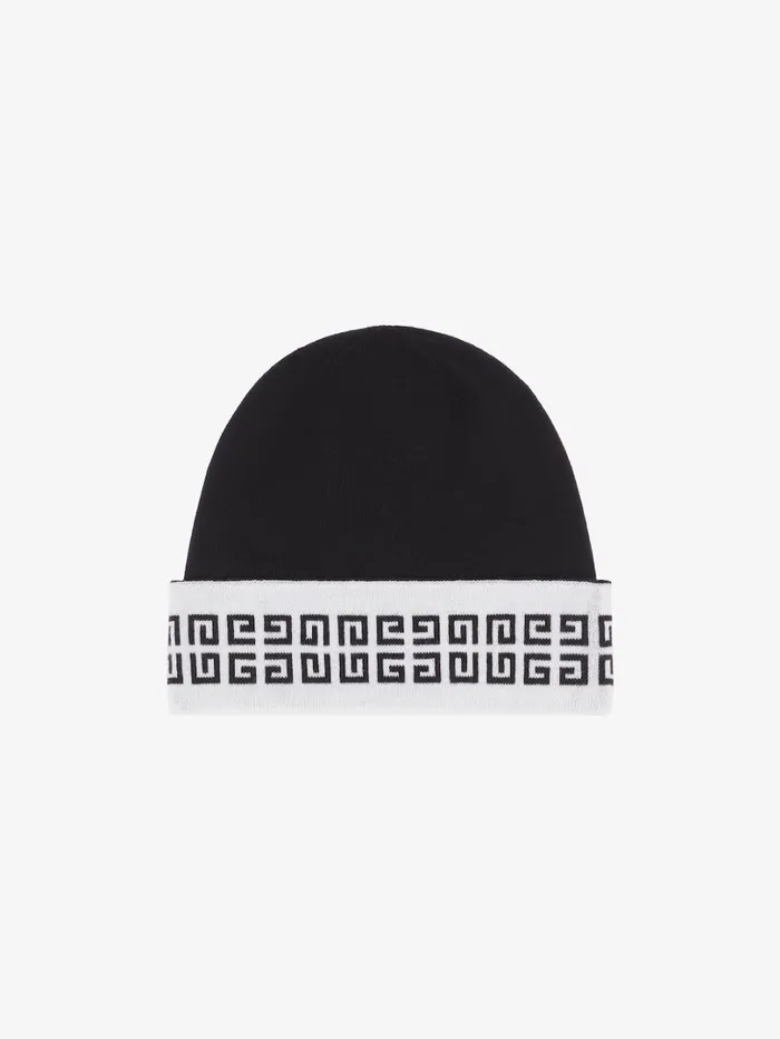 Givenchy GIVENCHY 4G Double Sided Beanie In Wool White Men Beanies and Caps
