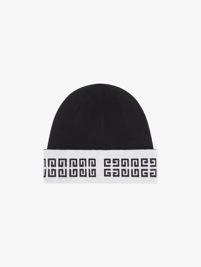 Givenchy GIVENCHY 4G Double Sided Beanie In Wool White Men Beanies and Caps Givenchy GIVENCHY 4G Double Sided Beanie In Wool White Men Beanies and Caps