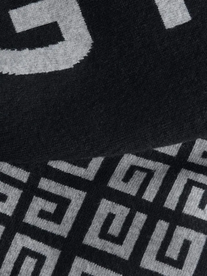 Givenchy GIVENCHY 4G Double Sided Scarf In Wool And Cashmere Black Men Scarves and Ties Givenchy GIVENCHY 4G Double Sided Scarf In Wool And Cashmere Black Men Scarves and Ties