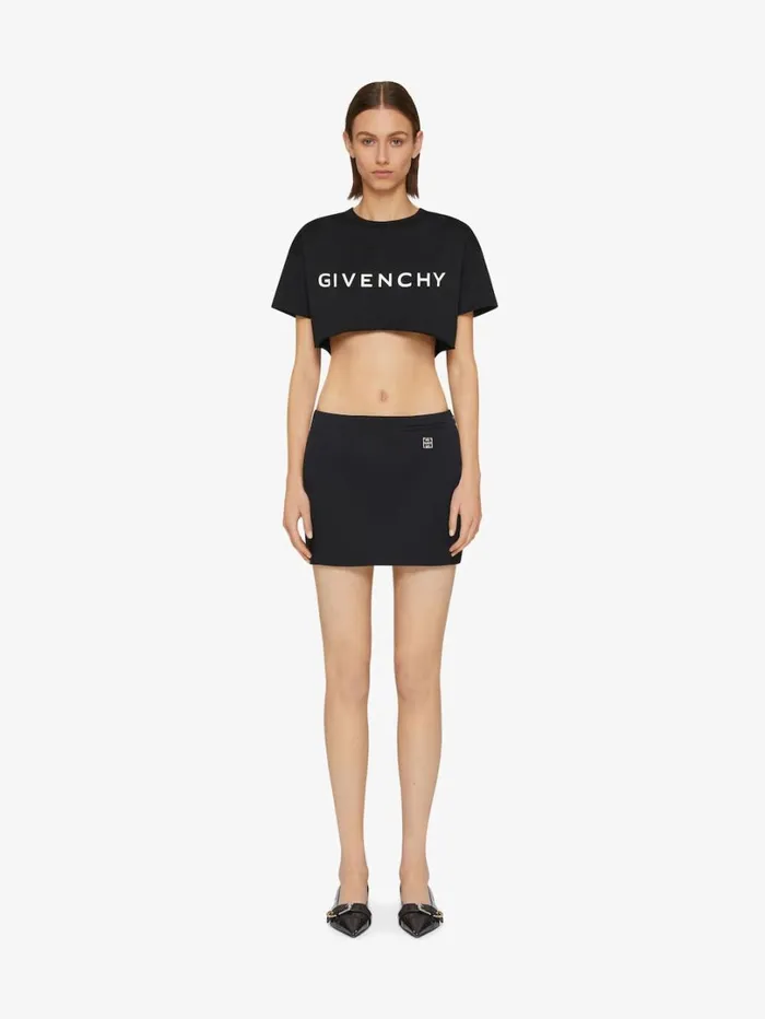 Givenchy GIVENCHY Archetype Cropped Tshirt In Cotton Black Women TShirts