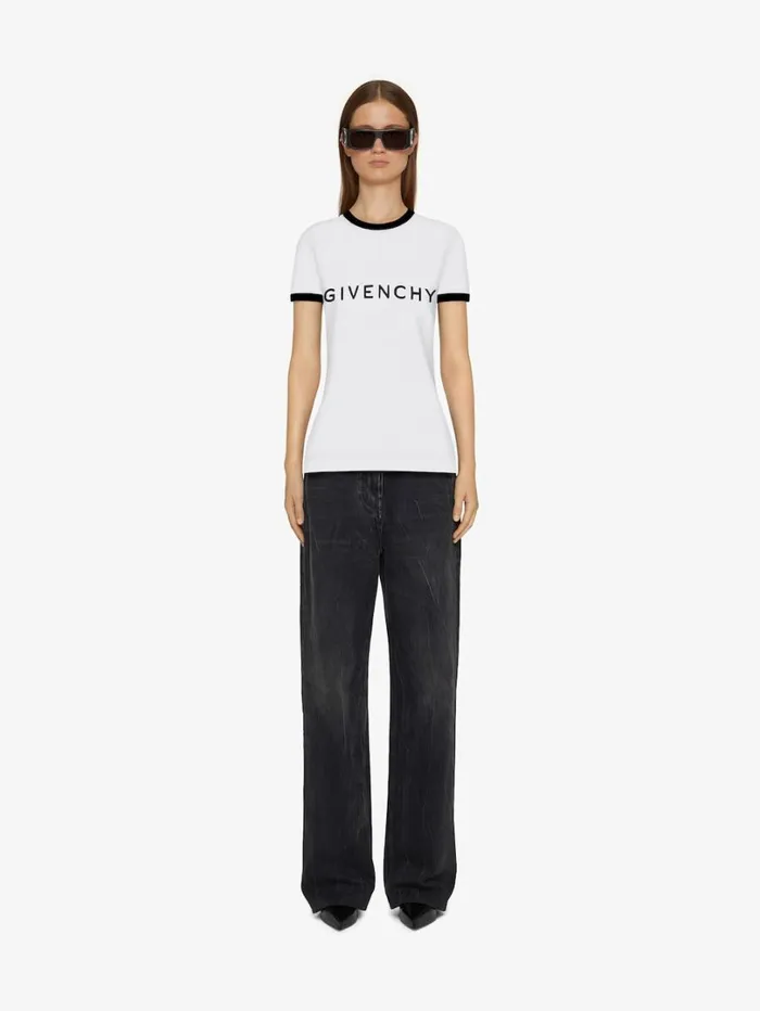 Givenchy GIVENCHY Archetype Slim Fit Tshirt In Cotton Whiteblack Women TShirts Givenchy GIVENCHY Archetype Slim Fit Tshirt In Cotton Whiteblack Women TShirts