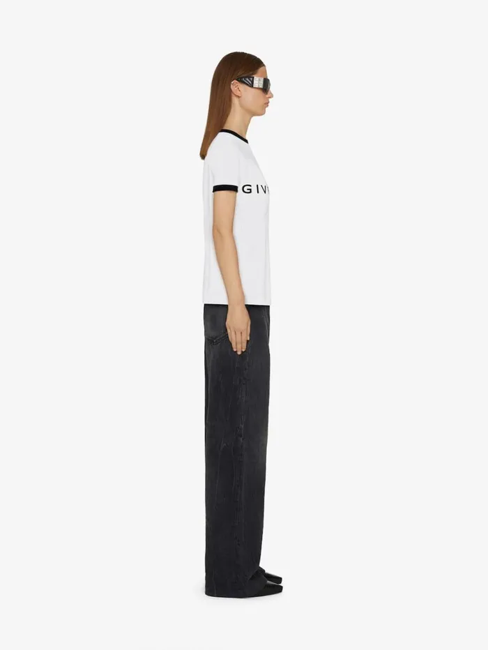 Givenchy GIVENCHY Archetype Slim Fit Tshirt In Cotton Whiteblack Women TShirts