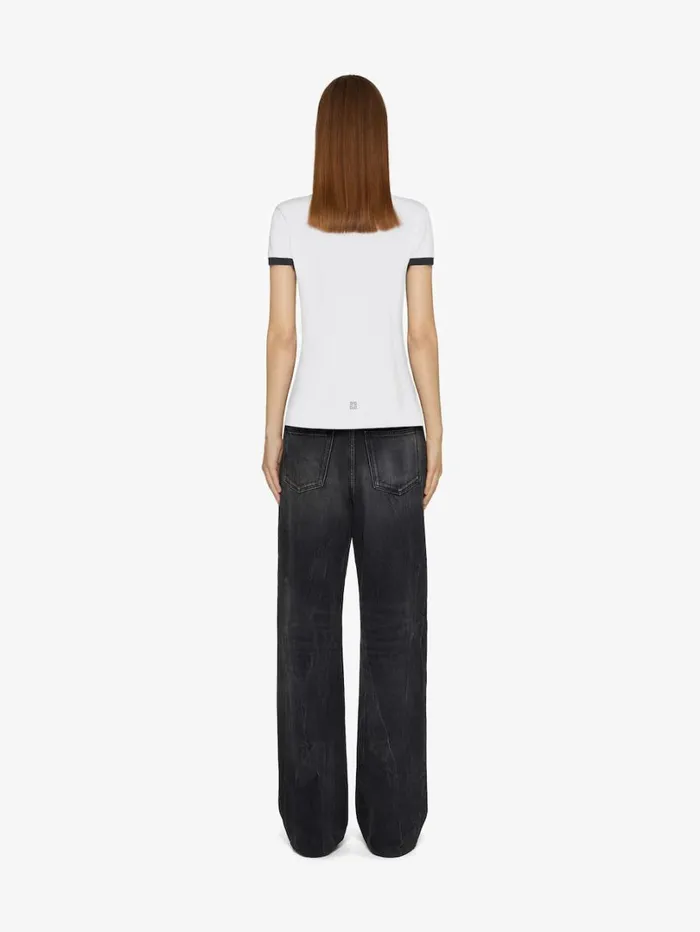 Givenchy GIVENCHY Archetype Slim Fit Tshirt In Cotton Whiteblack Women TShirts