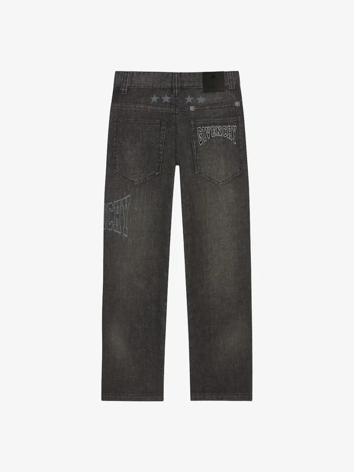 Givenchy GIVENCHY College Baggy Jeans In Denim Black Men Boy 4 To 12 Years