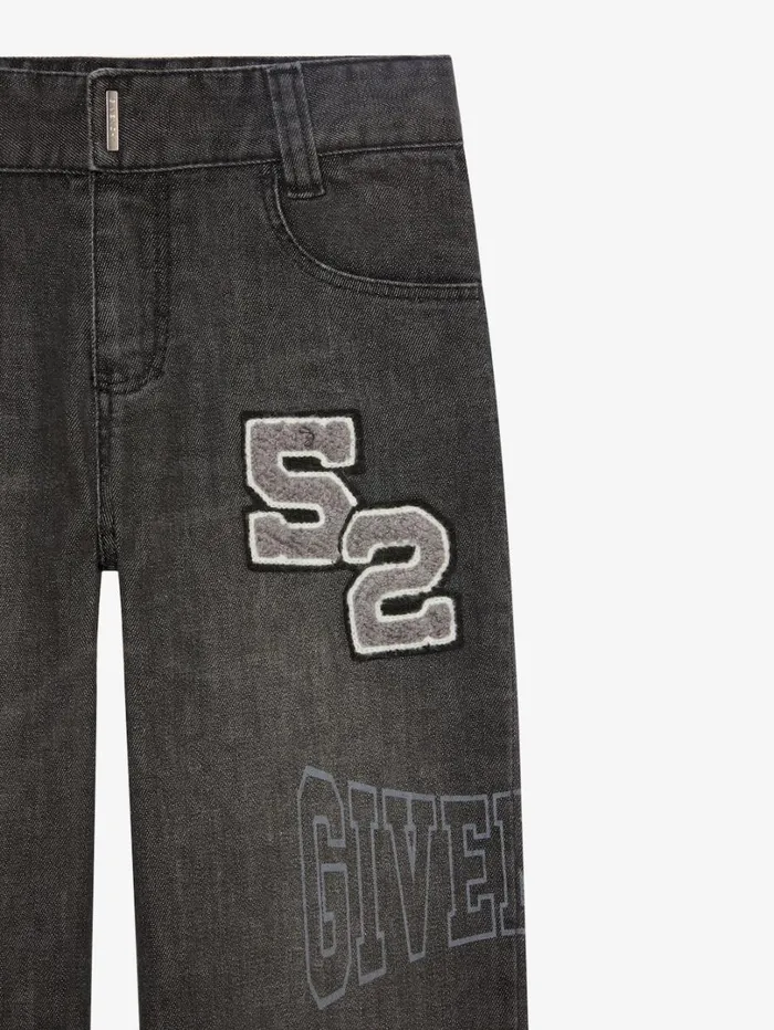 Givenchy GIVENCHY College Baggy Jeans In Denim Black Men Boy 4 To 12 Years