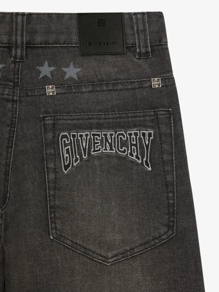 Givenchy GIVENCHY College Baggy Jeans In Denim Black Men Boy 4 To 12 Years