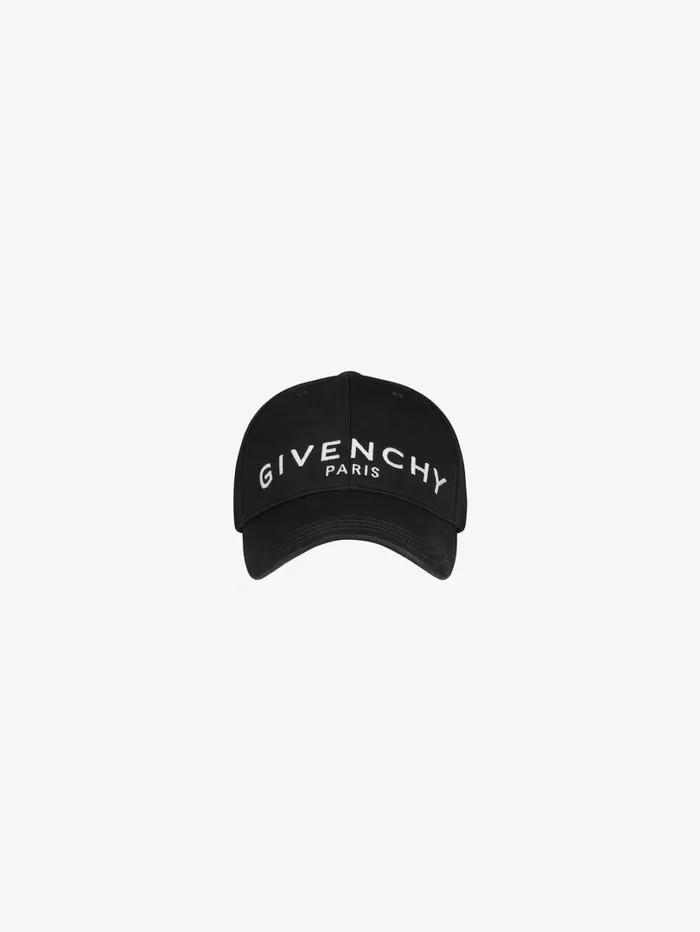 Givenchy GIVENCHY Paris Embroidered Cap In Cotton Black Men Beanies and Caps
