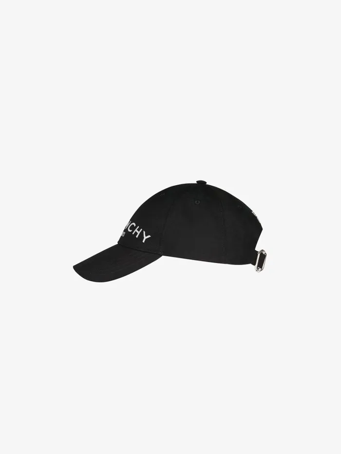 Givenchy GIVENCHY Paris Embroidered Cap In Cotton Black Men Beanies and Caps Givenchy GIVENCHY Paris Embroidered Cap In Cotton Black Men Beanies and Caps