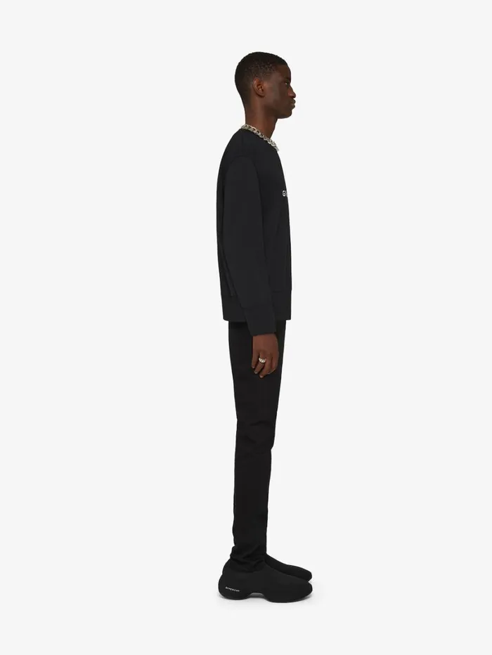 Givenchy GIVENCHY Reverse Slim Fit Sweatshirt In Fleece Black Men Sweatshirts and Hoodies