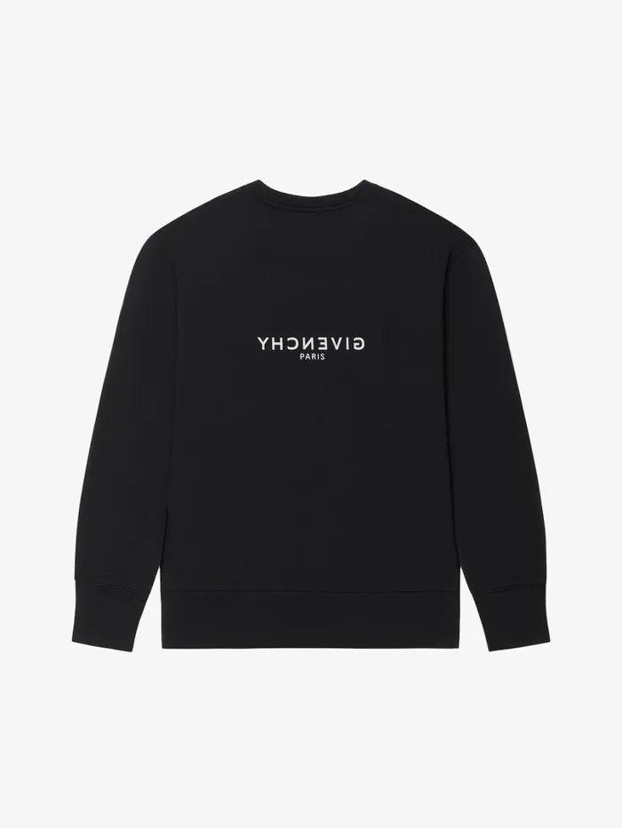 Givenchy GIVENCHY Reverse Slim Fit Sweatshirt In Fleece Black Men Sweatshirts and Hoodies