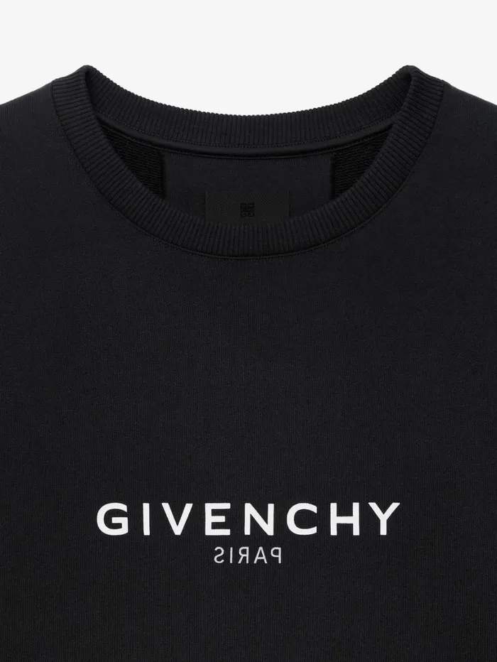 Givenchy GIVENCHY Reverse Slim Fit Sweatshirt In Fleece Black Men Sweatshirts and Hoodies