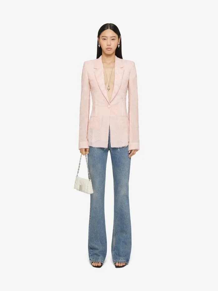 Givenchy Jacket In Lace And Silk Blush Pink Women Coats and Jackets