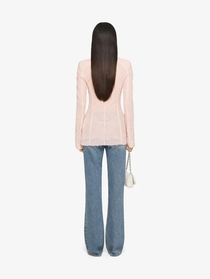 Givenchy Jacket In Lace And Silk Blush Pink Women Coats and Jackets
