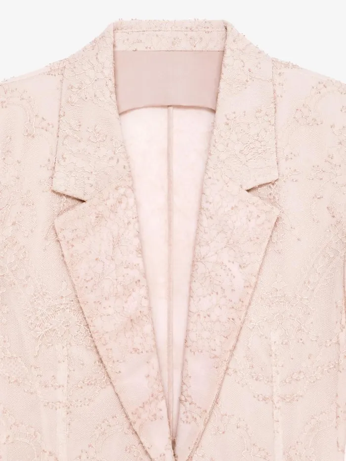 Givenchy Jacket In Lace And Silk Blush Pink Women Coats and Jackets