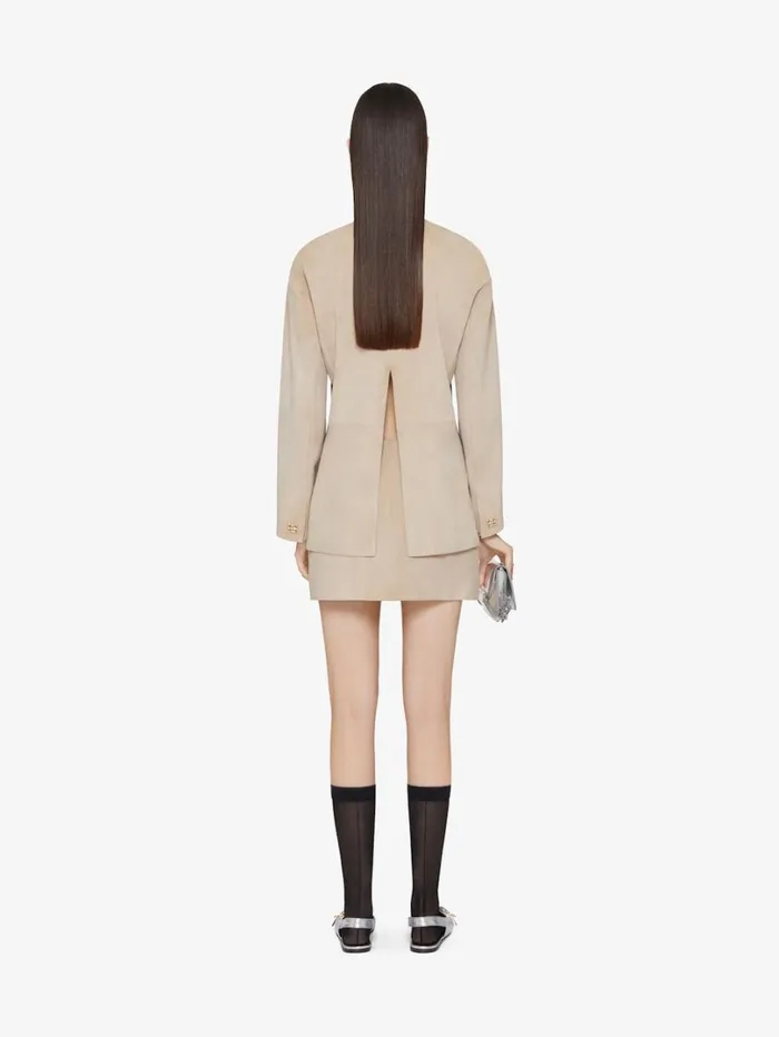 Givenchy Jacket In Suede With 4G Liquid Detail Sand Women Outerwear and Blousons