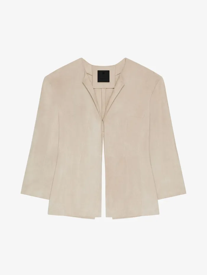 Givenchy Jacket In Suede With 4G Liquid Detail Sand Women Outerwear and Blousons