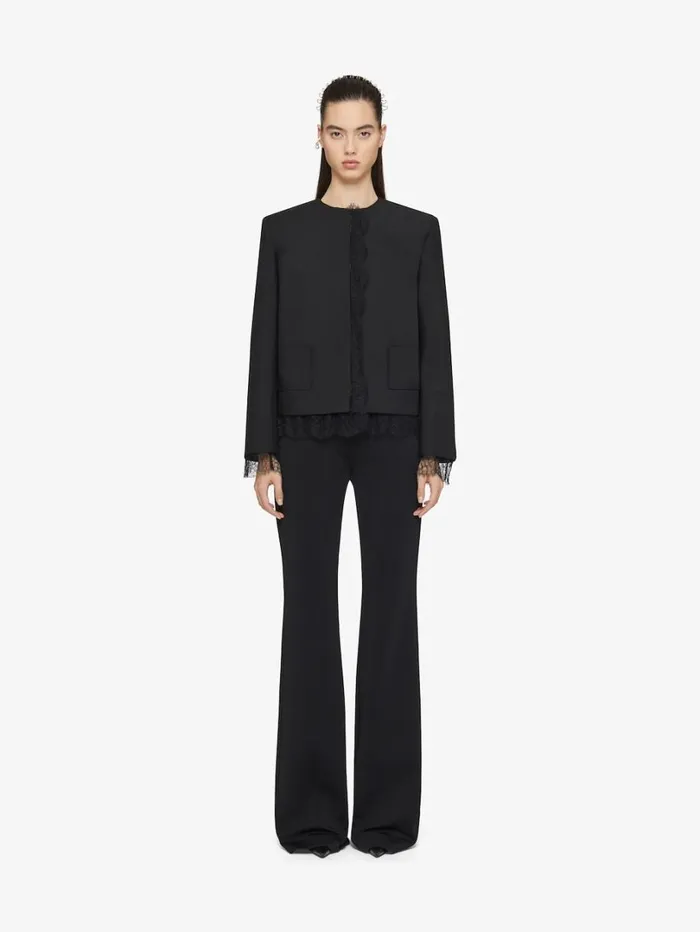 Givenchy Jacket In Wool And Mohair With Lace Black Women Coats and Jackets