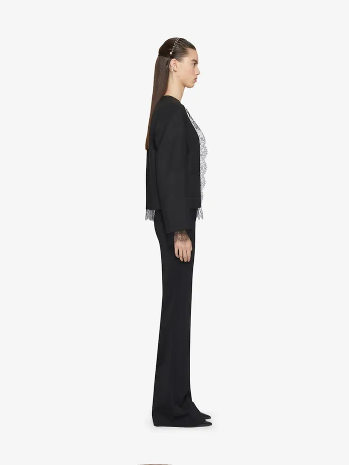 Givenchy Jacket In Wool And Mohair With Lace Black Women Coats and Jackets