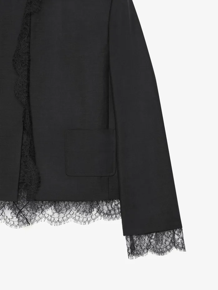 Givenchy Jacket In Wool And Mohair With Lace Black Women Coats and Jackets