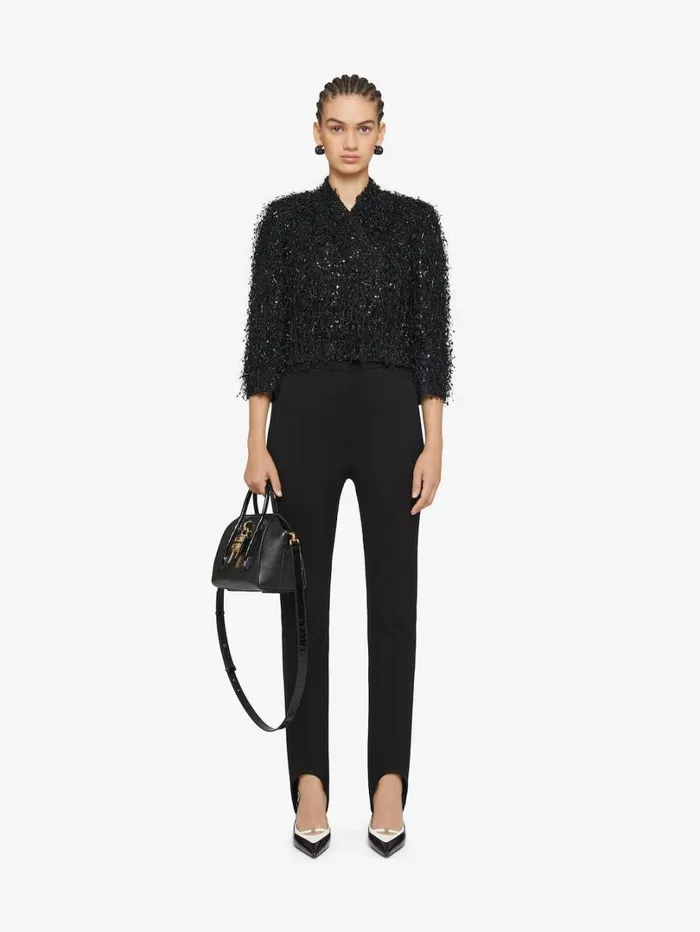 Givenchy Jacket With Embroidered Fringes And Rhinestones Black Women Coats and Jackets Givenchy Jacket With Embroidered Fringes And Rhinestones Black Women Coats and Jackets