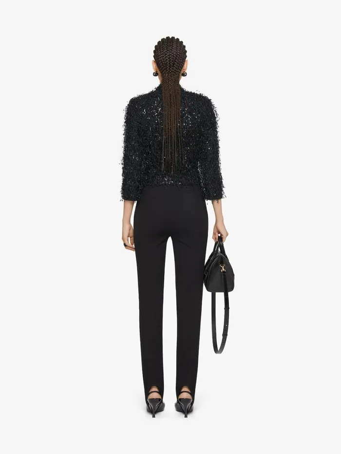 Givenchy Jacket With Embroidered Fringes And Rhinestones Black Women Coats and Jackets