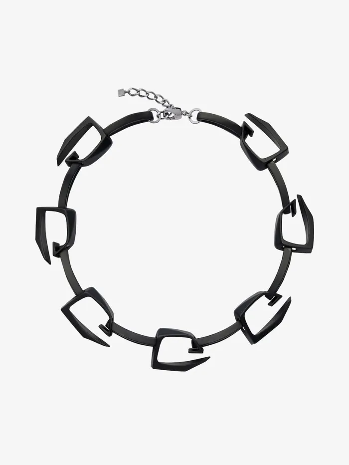 Givenchy Large Giv Cut Necklace In Metal And Enamel Black Men Jewelry Givenchy Large Giv Cut Necklace In Metal And Enamel Black Men Jewelry