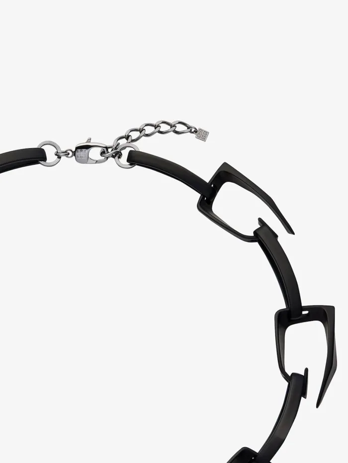 Givenchy Large Giv Cut Necklace In Metal And Enamel Black Men Jewelry Givenchy Large Giv Cut Necklace In Metal And Enamel Black Men Jewelry