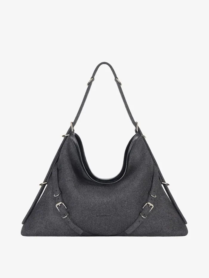 Givenchy Large Voyou Bag In Cashmere Medium Grey Women Crossbody Bags