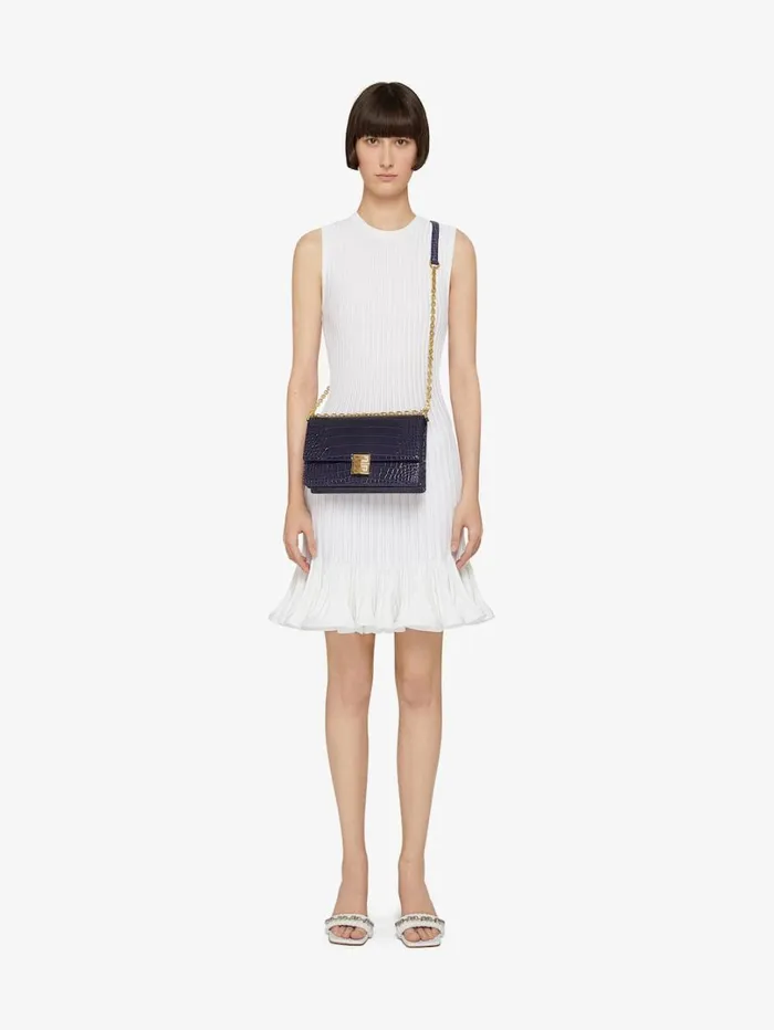 Givenchy Medium 4G Bag In Alligator With Chain Aubergine Women Crossbody Bags Givenchy Medium 4G Bag In Alligator With Chain Aubergine Women Crossbody Bags