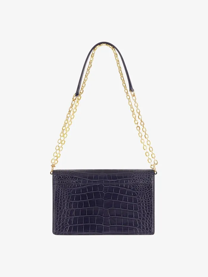 Givenchy Medium 4G Bag In Alligator With Chain Aubergine Women Crossbody Bags Givenchy Medium 4G Bag In Alligator With Chain Aubergine Women Crossbody Bags