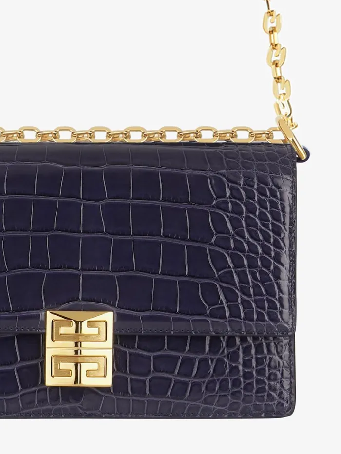 Givenchy Medium 4G Bag In Alligator With Chain Aubergine Women Crossbody Bags Givenchy Medium 4G Bag In Alligator With Chain Aubergine Women Crossbody Bags