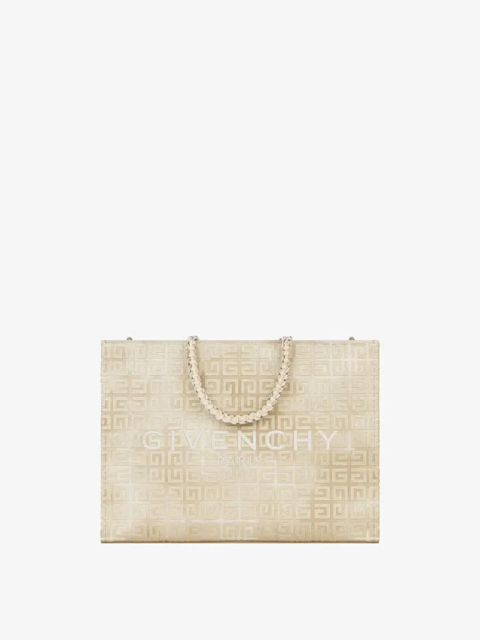 Givenchy Medium GTote Shopping Bag In 4G Canvas With Chain Dusty Golden Women Shoulder Bags Givenchy Medium GTote Shopping Bag In 4G Canvas With Chain Dusty Golden Women Shoulder Bags