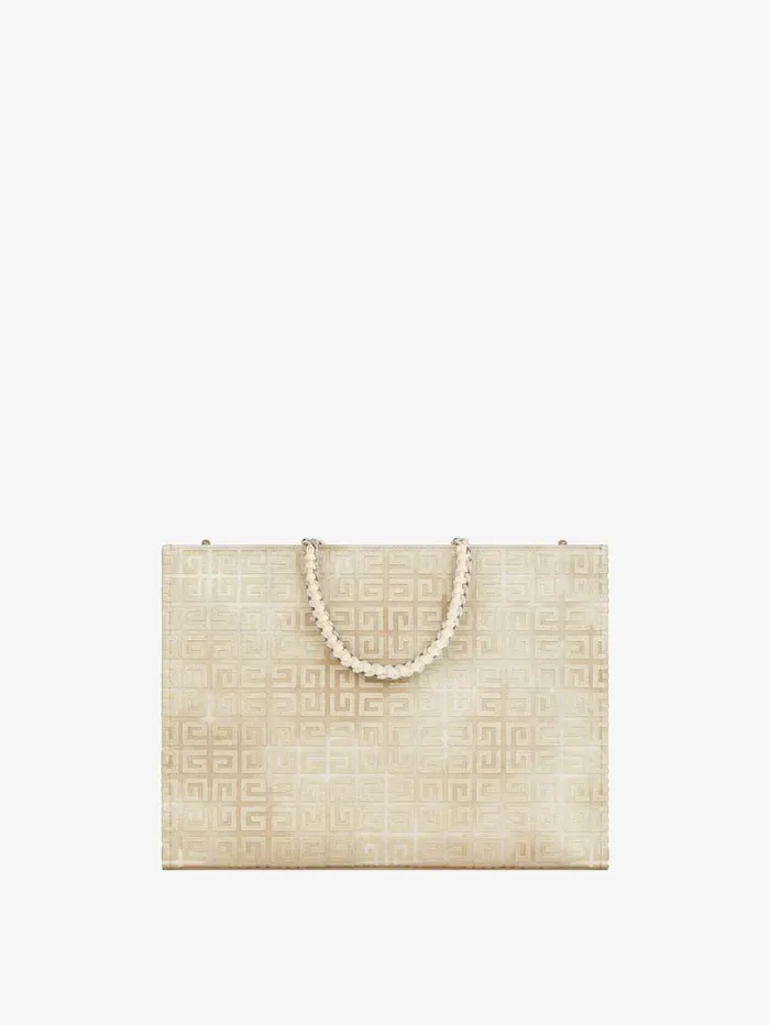 Givenchy Medium GTote Shopping Bag In 4G Canvas With Chain Dusty Golden Women Shoulder Bags Givenchy Medium GTote Shopping Bag In 4G Canvas With Chain Dusty Golden Women Shoulder Bags