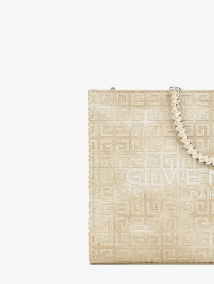 Givenchy Medium GTote Shopping Bag In 4G Canvas With Chain Dusty Golden Women Shoulder Bags Givenchy Medium GTote Shopping Bag In 4G Canvas With Chain Dusty Golden Women Shoulder Bags