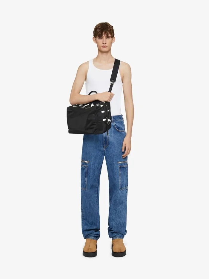 Givenchy Medium Pandora Bag In Nylon Blackwhite Men Crossbody Bags Givenchy Medium Pandora Bag In Nylon Blackwhite Men Crossbody Bags