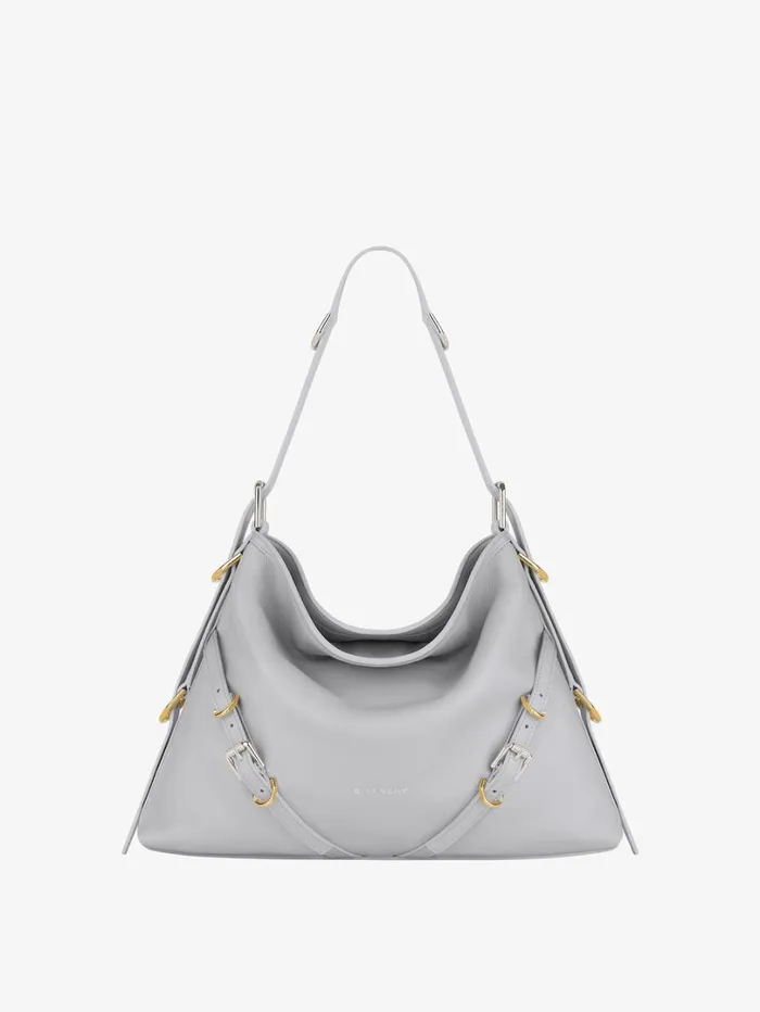Givenchy Medium Voyou Bag In Leather Light Grey Women Crossbody Bags