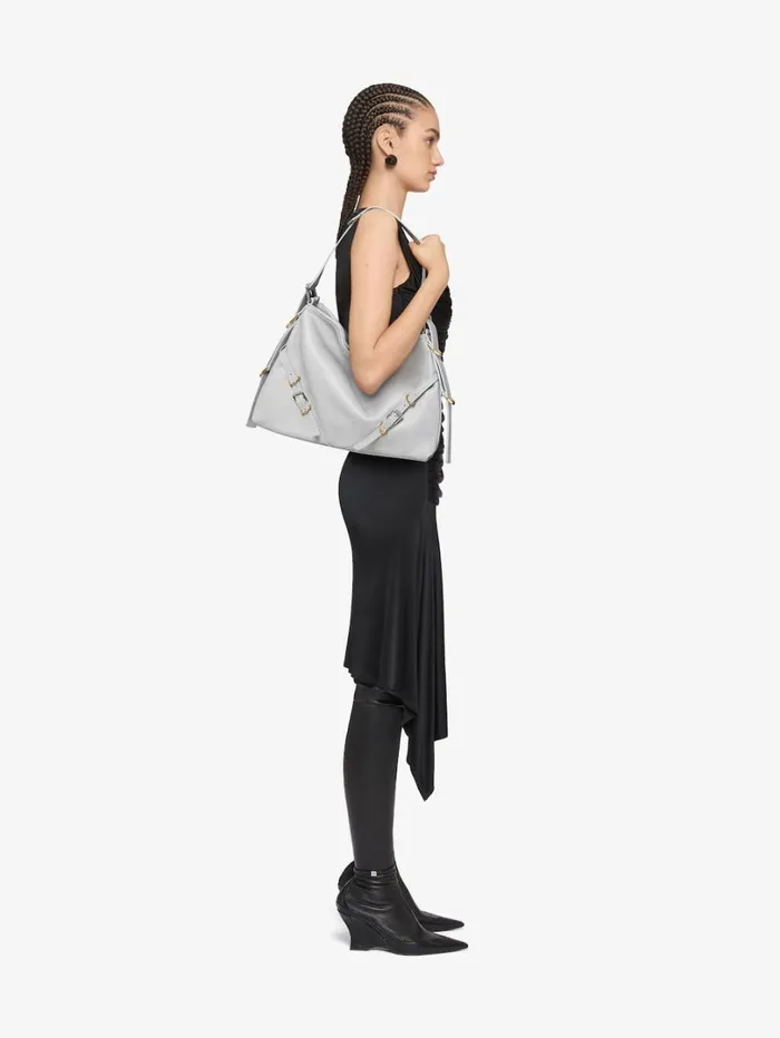 Givenchy Medium Voyou Bag In Leather Light Grey Women Crossbody Bags Givenchy Medium Voyou Bag In Leather Light Grey Women Crossbody Bags
