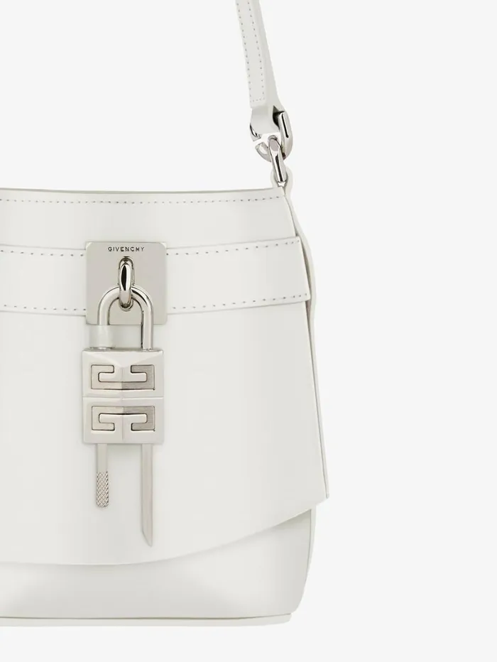 Givenchy Micro Shark Lock Bucket Bag In Box Leather Ivory Women Crossbody Bags Givenchy Micro Shark Lock Bucket Bag In Box Leather Ivory Women Crossbody Bags