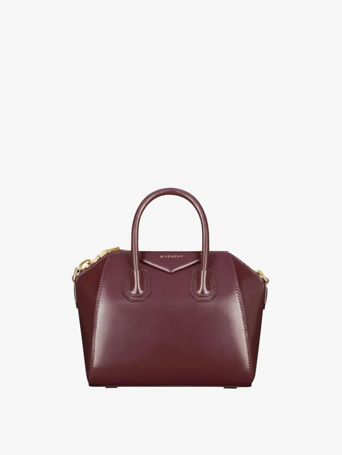 Givenchy Mini Antigona Bag In Box Leather Oxblood Red Women Crossbody Bags