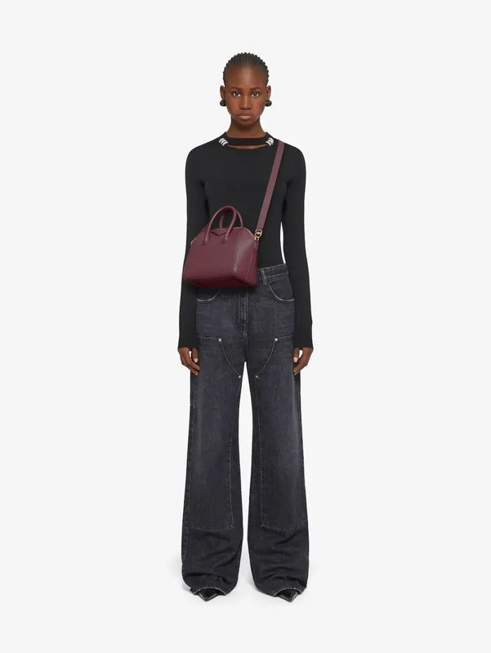 Givenchy Mini Antigona Bag In Box Leather Oxblood Red Women Crossbody Bags Givenchy Mini Antigona Bag In Box Leather Oxblood Red Women Crossbody Bags