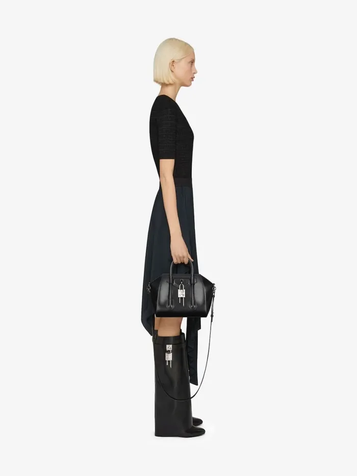 Givenchy Mini Antigona Lock Bag In Box Leather Black Women Crossbody Bags Givenchy Mini Antigona Lock Bag In Box Leather Black Women Crossbody Bags