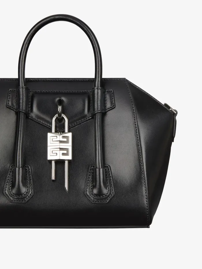 Givenchy Mini Antigona Lock Bag In Box Leather Black Women Crossbody Bags Givenchy Mini Antigona Lock Bag In Box Leather Black Women Crossbody Bags