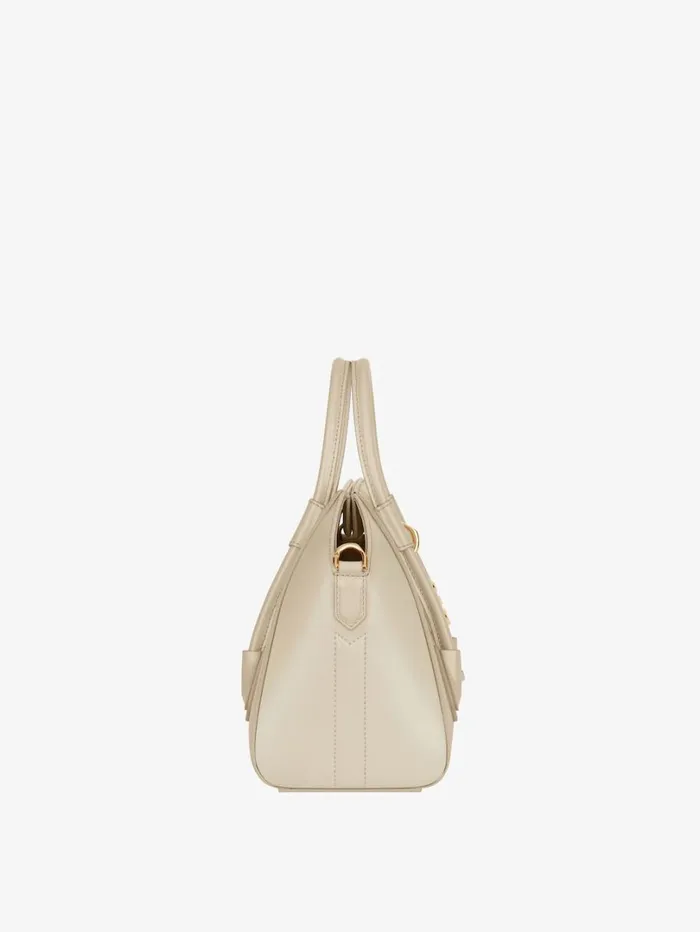 Givenchy Mini Antigona Lock Bag In Box Leather Natural Beige Women Crossbody Bags Givenchy Mini Antigona Lock Bag In Box Leather Natural Beige Women Crossbody Bags